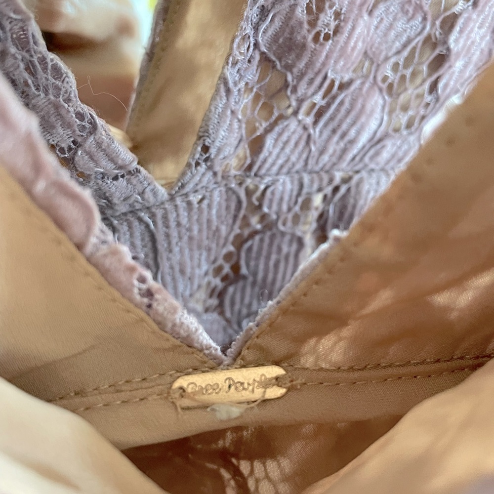 Free People blush colored lace mini dress. Size 6 - Picture 7 of 12